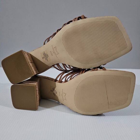 NEW Marc Fisher LTD Colica Sandal Womens 8.5 Brown Cork Knotted Block Heel - Picture 10 of 12